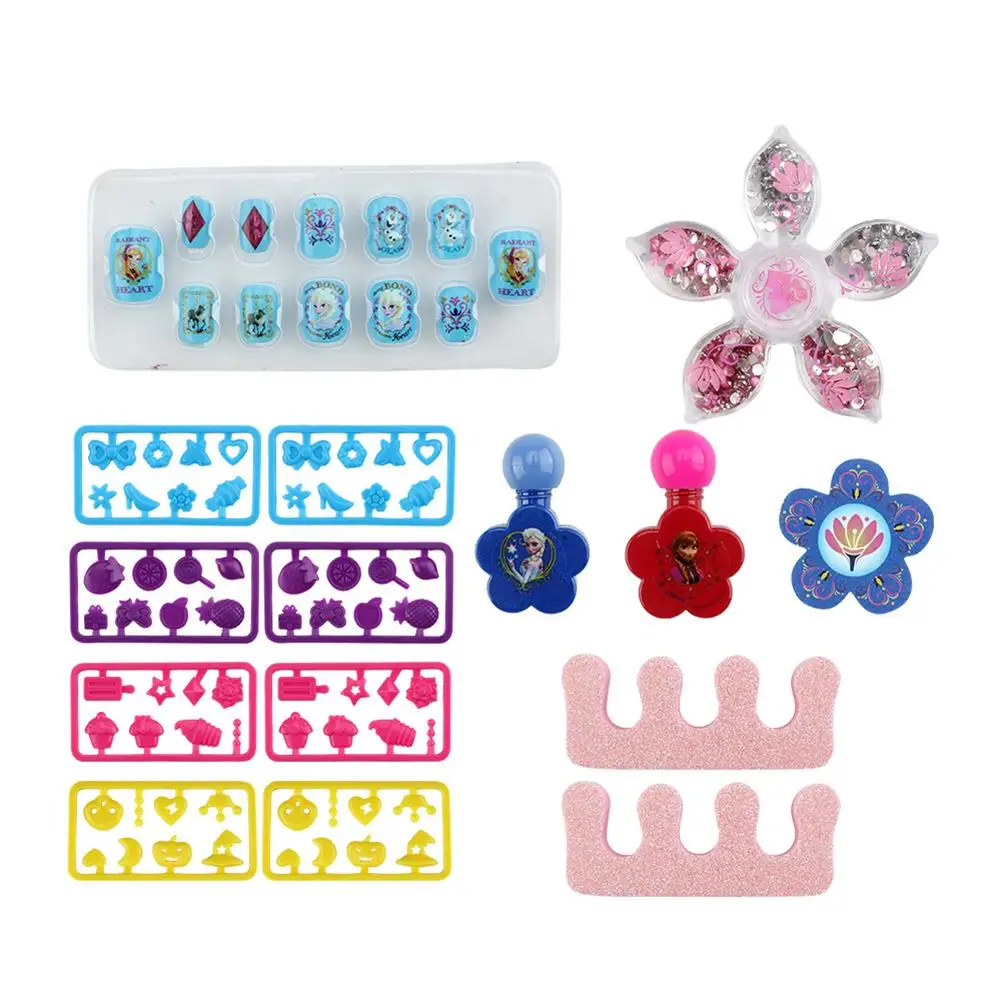 Дисней Замороженный лак для ногтей девушка принцесса нетоксичный Гель-лак для ногтей набор Детская косметика игрушка