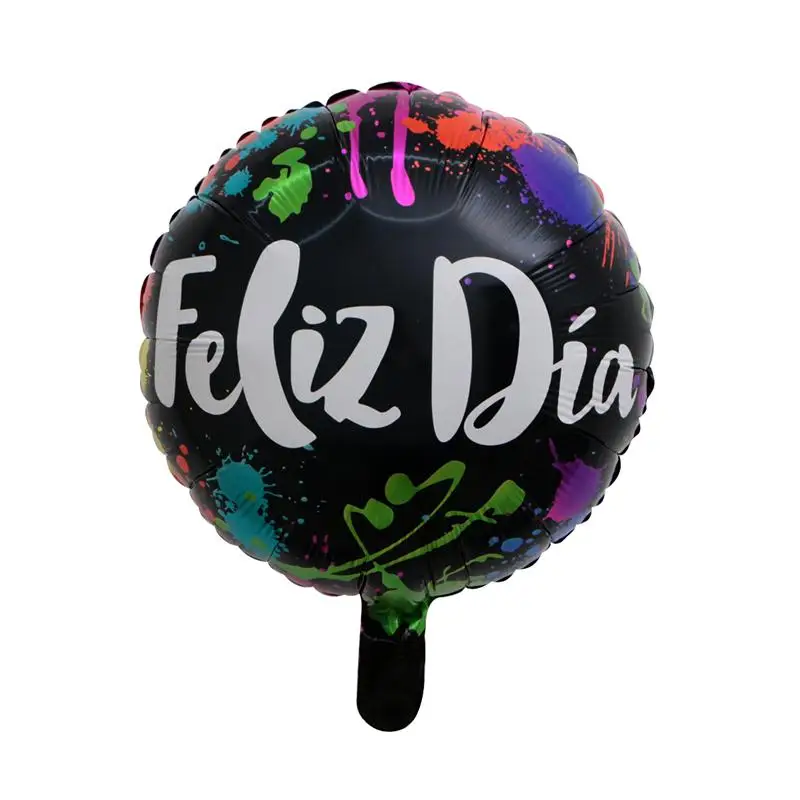 New 18inch 50pcs/lot Round Balloon Spanish Happy day Foil Balloon