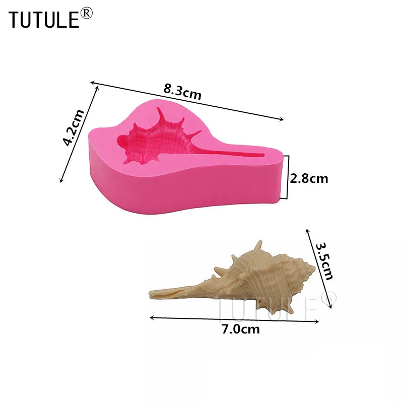 Гаджеты-силиконовая форма-большая Форма раковины-полимерные или эпоксидные глины-Пищевая безопасная помадка, шоколад, спиральная морская Форма раковины