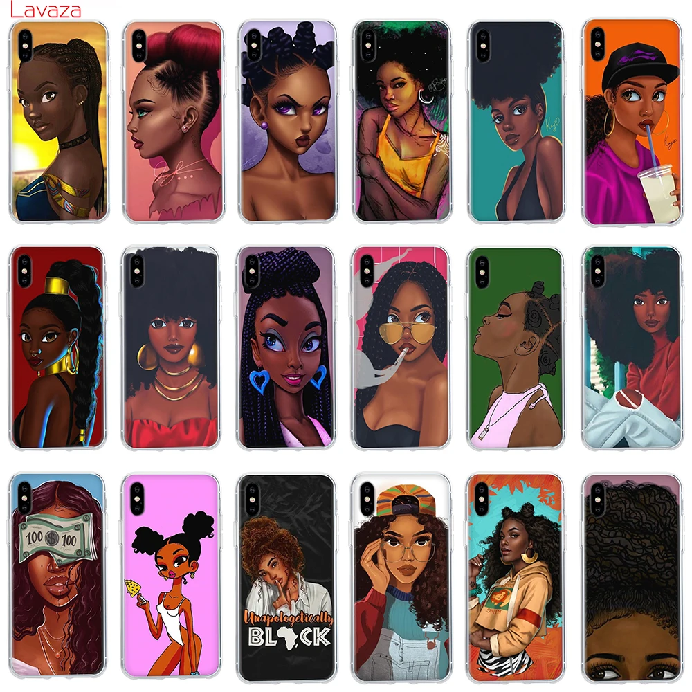 

Lavaza Black Girl Magic Melanin Poppin Hard Case for Apple iPhone 6 6s 7 8 Plus X 5 5S SE Cover for iPhone XS Max XR Cover