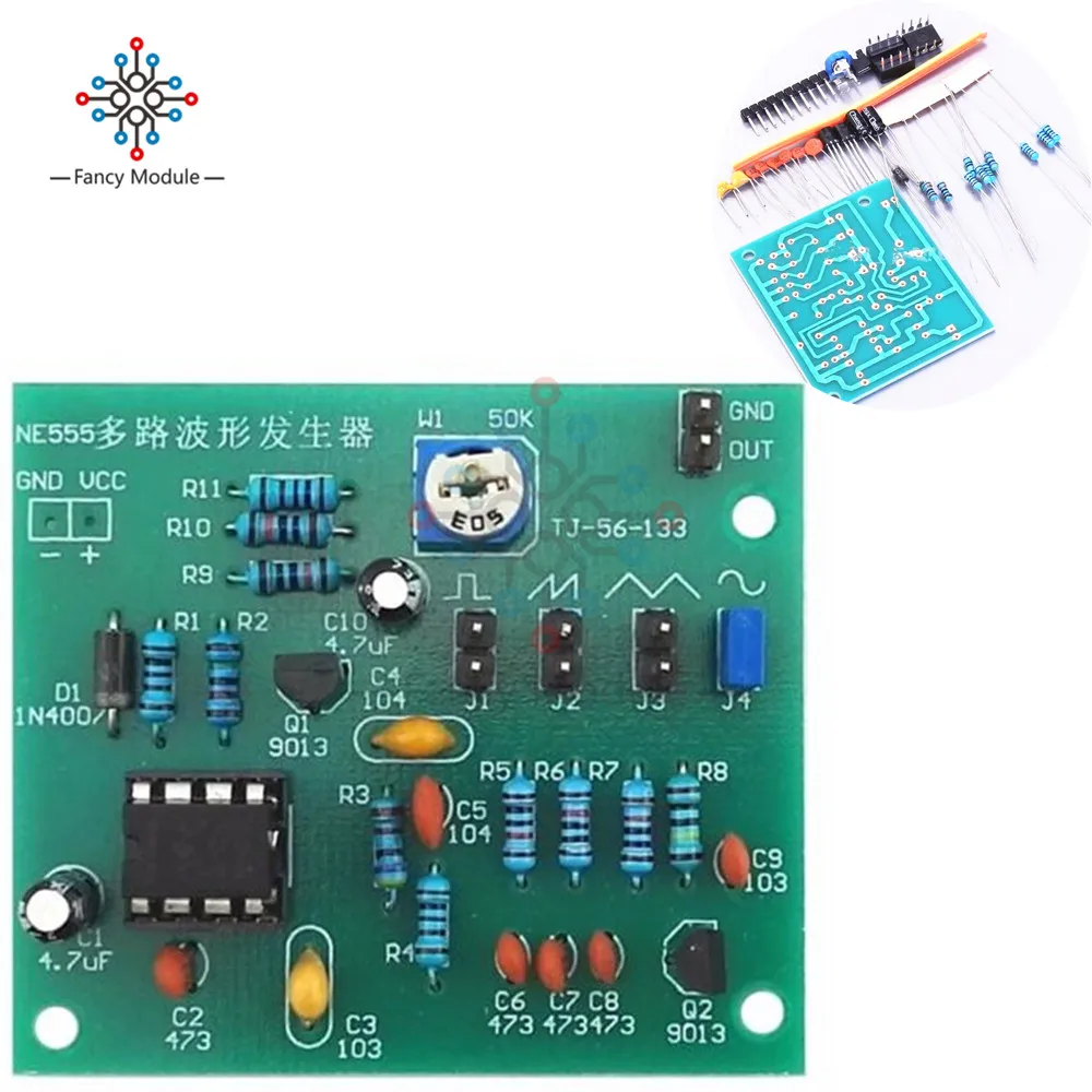 NE555 Multi-Channel Waveform Generator Module Sine Triangle Square Wave DIY Kits 2