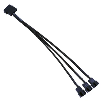

1pcs Splitter Black Sleeved 26.5cm Length Extension Cable Connector High Quality 4 pin PWM Fan Cable 1 to 3 ways