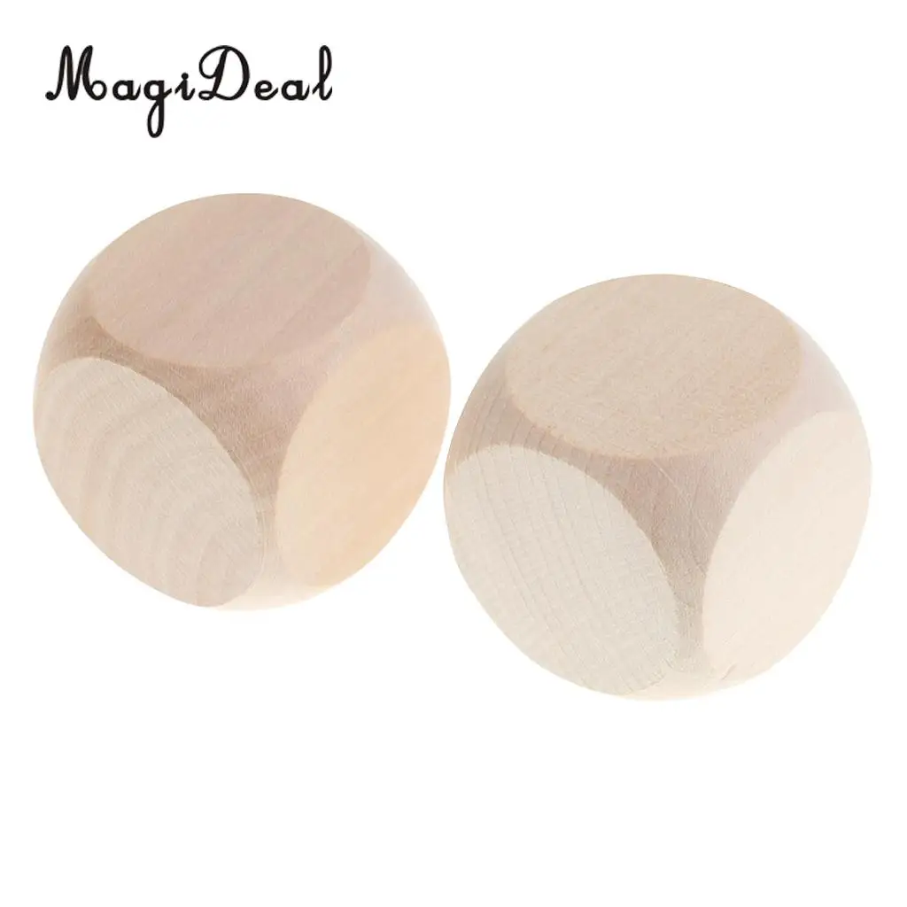 Set of 10Pcs 4cm/1.57'' Wooden Blank Dices D6 Dice for D&D for RPG for MTG Party Board Games Children Kids DIY Toys