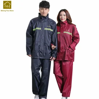 

Women Hiking Raincoat Suit Rain Jacket Pants Bike Camping Fishing Overall Raincoats Gabardina Hombre Men Rainwear Fishing QKR223