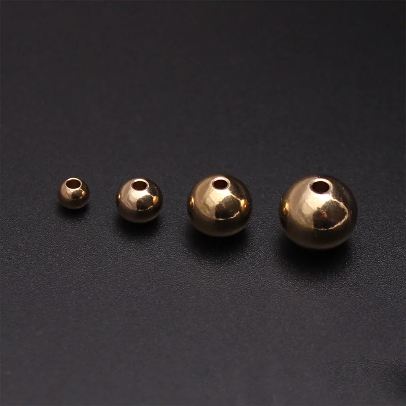

20pcs/lot High Quality Solid Copper Beads 4 5 6 8 9.5mm Round Ball Spacer Beads DIY Jewelry Making Bracelets Necklace Findings