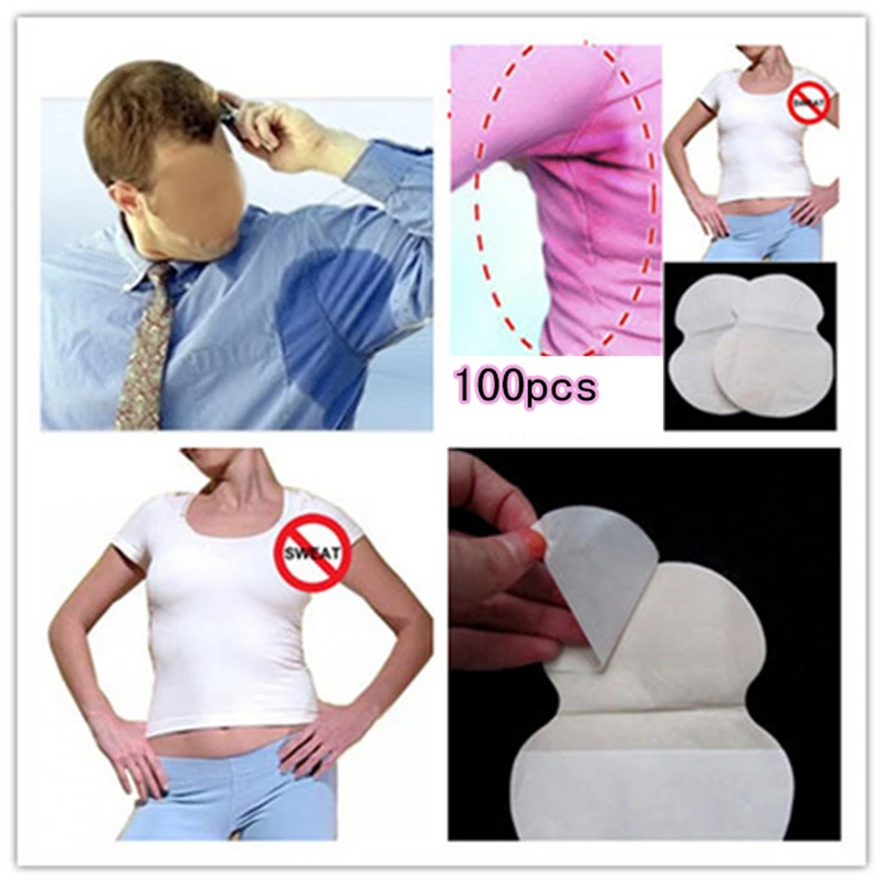 100 Pcs Shield Sweat Perspiration Pads Absorbing Underarm Sweat Guard Pads Disposable Deodorant