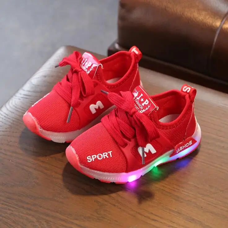 

New Kids Fashion Children Glowing Sneakers Mesh Baby LED Sports shoes for Toddler Shoes With Light Boys Girls Sneakers