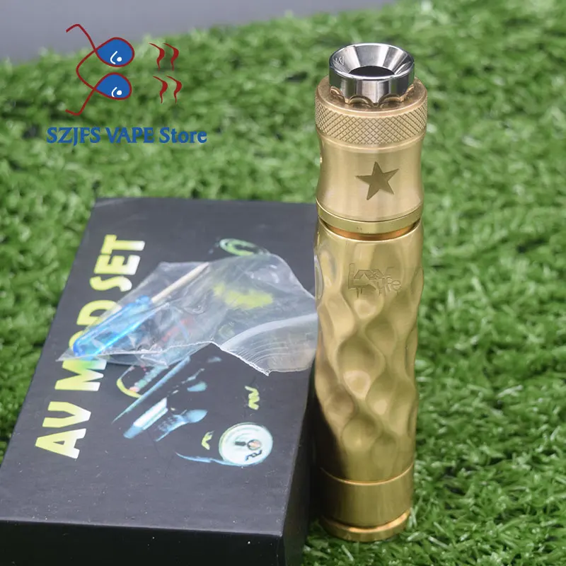 

2019 Avid lyfe AV starter kits AV MOD Mechanical Mod 18650 battery e cigarette kit 24mm diameter with 510 thread Atomizer
