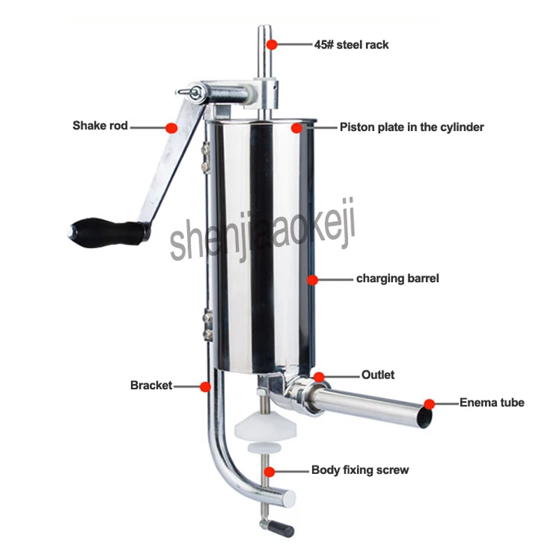 1 шт. Новинка 4L Бытовая нержавеющая сталь Вертикальная колбаса писака ручная машина для производства колбасы Коммерческая колбаса наполнитель