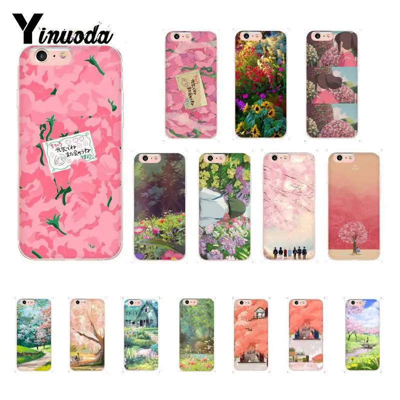 Yinuoda Kawaii японские розовые цветы ТПУ чехол для телефона iPhone 8 7 6 6S Plus X XSMAX 5 5S SE XR 10 11