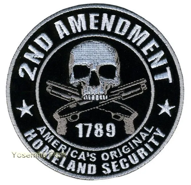 

2nd Amendment USA Homeland Security patches hook biker motorcycle patch Military skull gun badge Tactical USA army for jacket