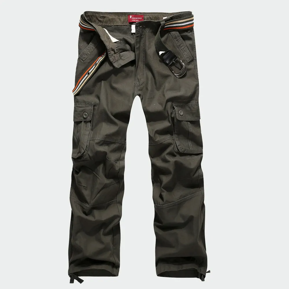Новое поступление хлопок высокое качество мужские военные брюки карго мульти-Карманы Брюки повседневные брюки размер 30-44 - Цвет: Army Green