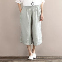 Новинка года, летние широкие хлопковые винтажные мягкие женские шорты с эластичной резинкой на талии