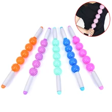 1 шт. валик для мышц палочки для тренажерного зала массажный ролик для йоги палка для тела Расслабляющий массаж инструмент с 3 точками Spiky Ball