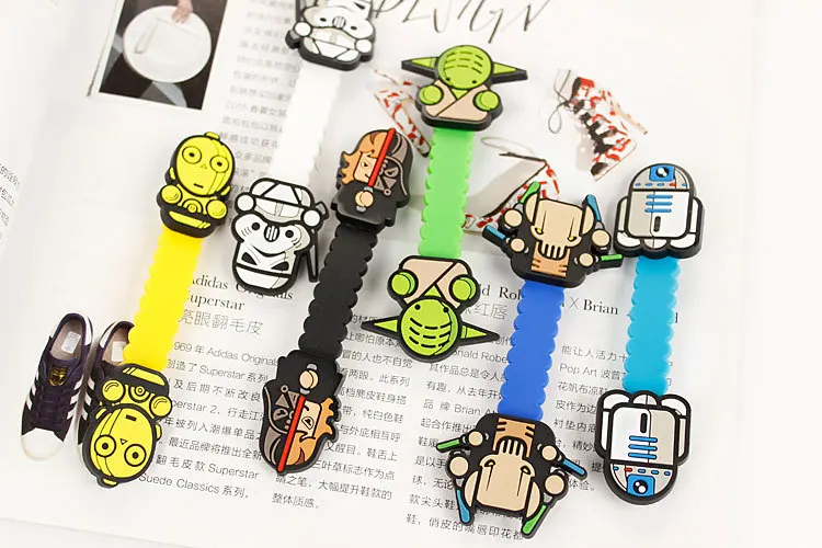

30pcs/lot New Arrival Star Wars Cartoon Headphone Earphone Cable Wire Organizer Cord Holder USB Charger Cable Winder