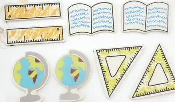 

100pcs learning kit ruler,book,caved globe wood decoden cabochon pendants charms school art lesson
