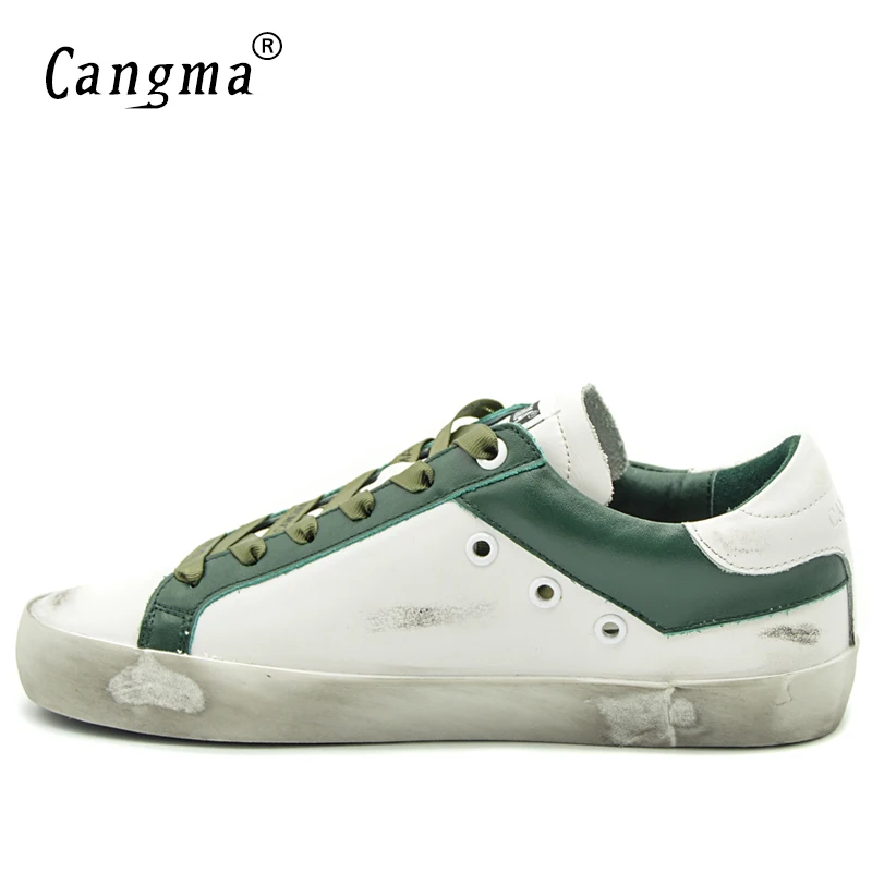 

CANGMA Luxury Brand Women Flats Solid Casual Shoes Bass Genuine Leather Designer Sneakers Vintage Woman Shoes Female