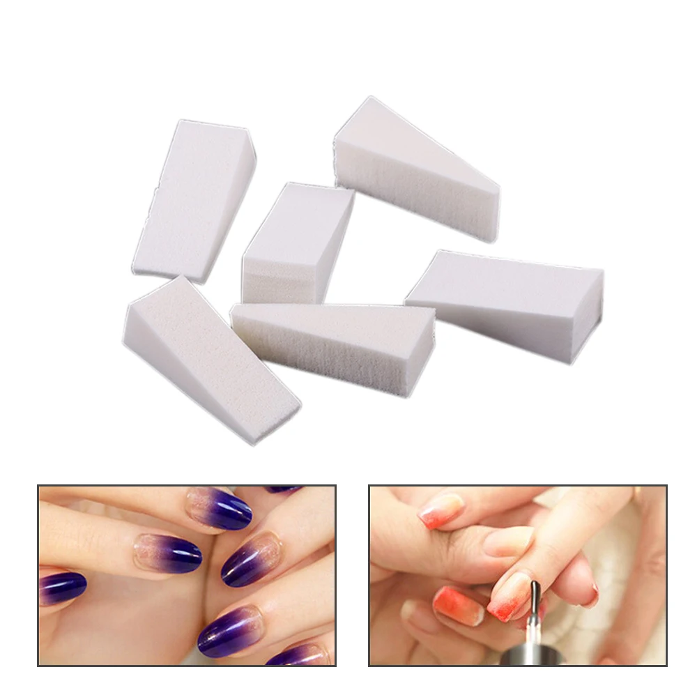 

6pcs/set 5cm White Triangle Manicure Sponge Gradient Color Gel Nail Polish DIY Equipment Accessories Nail Art Tips Tool Sets Kit