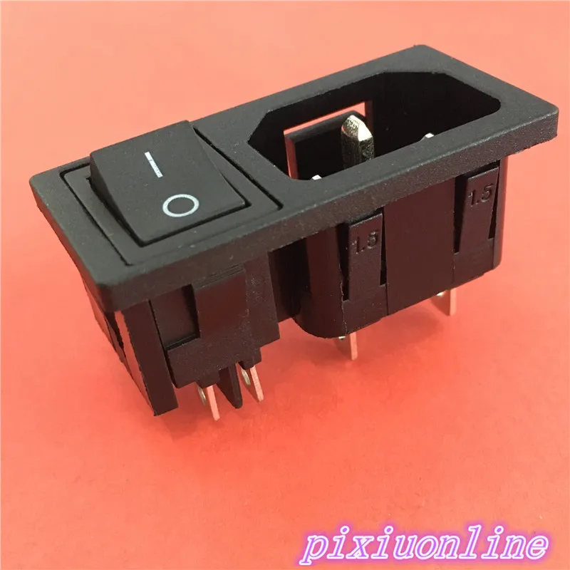 

1PC YT581Y AC Power Outlet 10 A / 250V Electrical Socket Outlet Cable Socket Black Switch Dual function Design High Quality