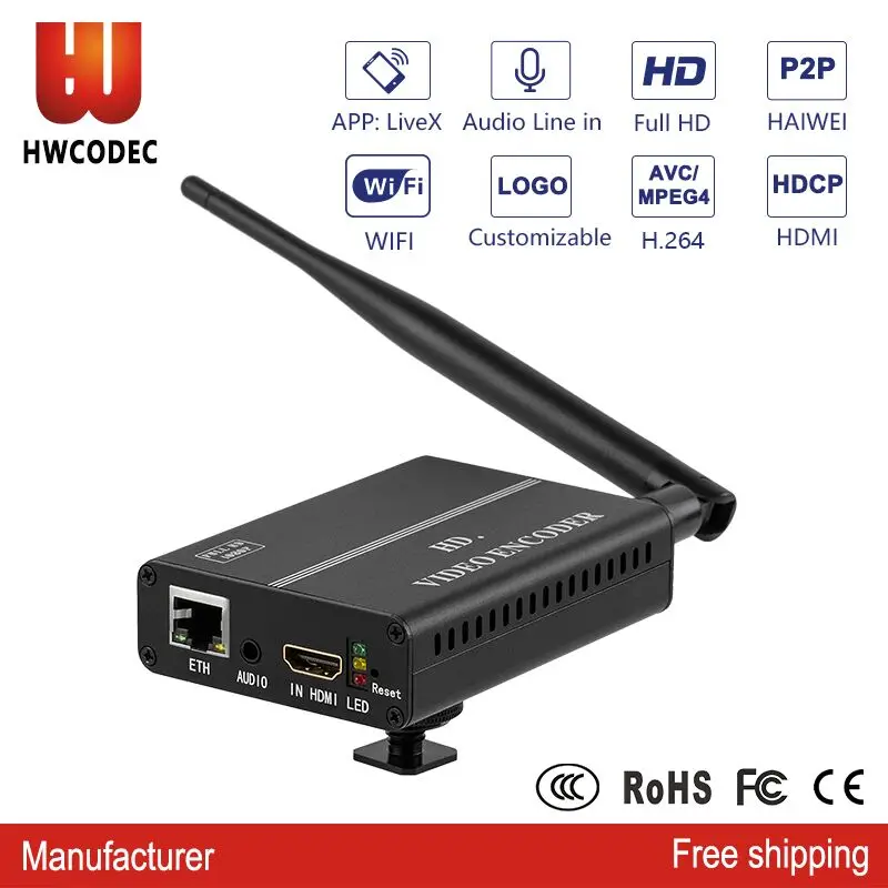 

HWCODEC h.264 ip wifi iptv providers wireless hdmi encoder digital tv h264 HDMI 1080p full hd live streaming video encoder wifi