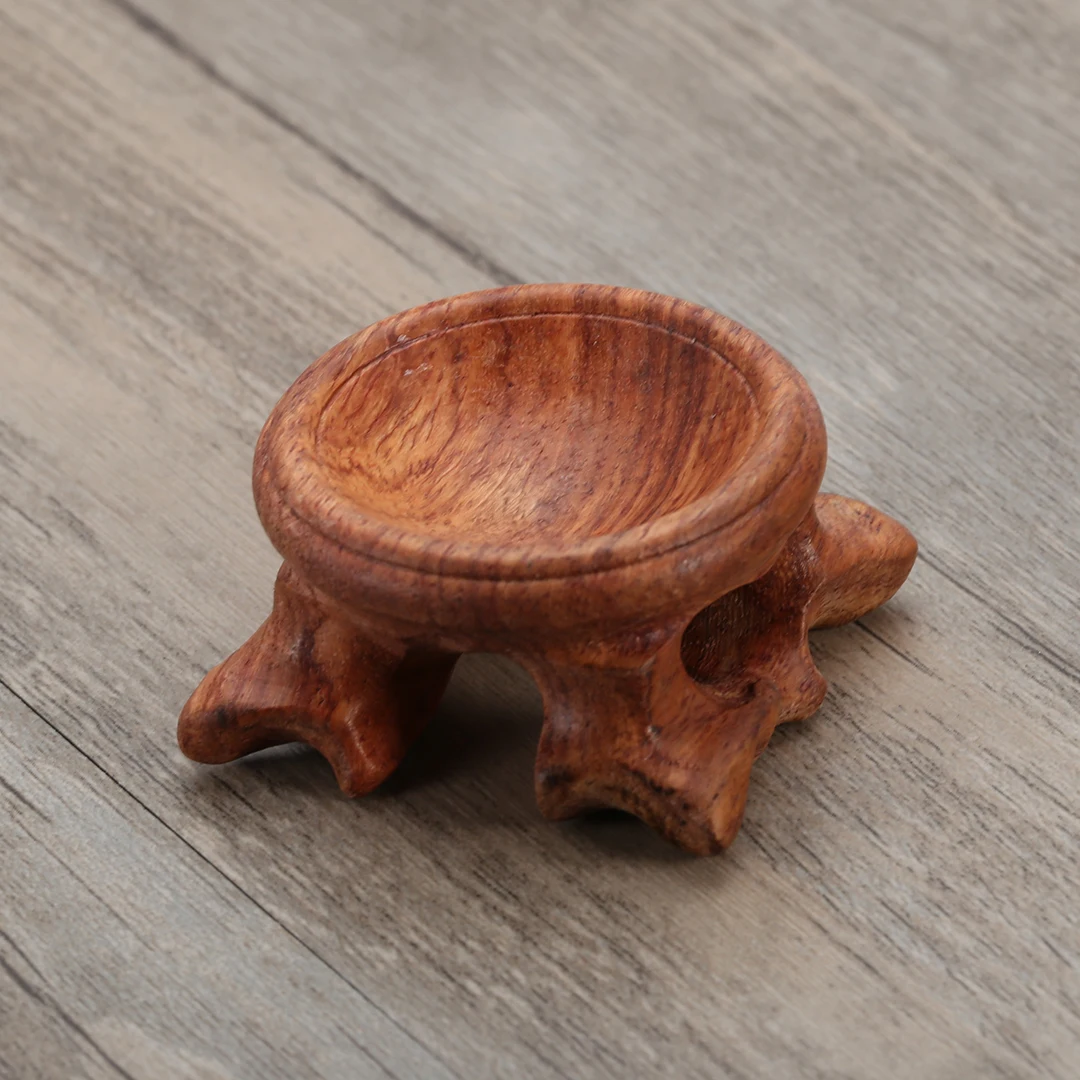 3cm Inner Diameter Rosewood Wood Wooden Stand Holder For Crystal Sphere Ball Random Color