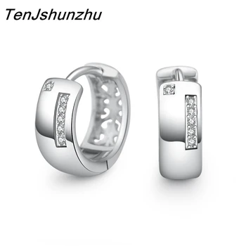 

TenJshunzhu Stud Earring Earings Fashion 925 Sterling Silver Crystal Earrings for Women Nickel Free Wholesale Jewelry EH284