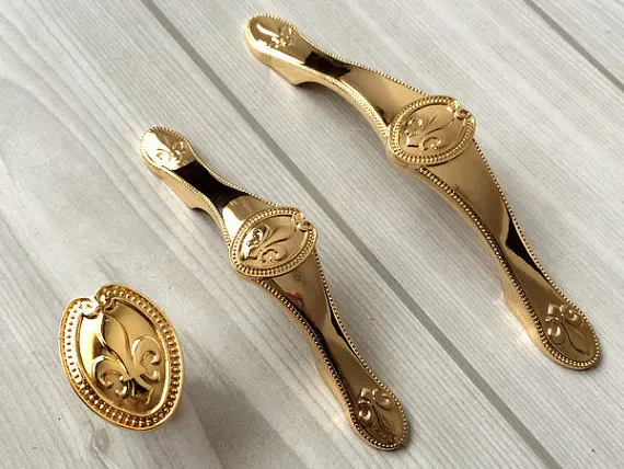 

2.5" 3.75" Drawer Knobs Dresser Knob Pulls Handles Gold Kitchen Cabinet Door Handle Pull Knob French Decorative 2 1/2" 64 96 mm