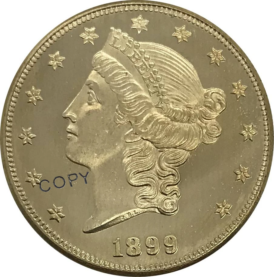 Коллекционные монеты 1899 года в США 20 дюймов долларов голова свободы двойной