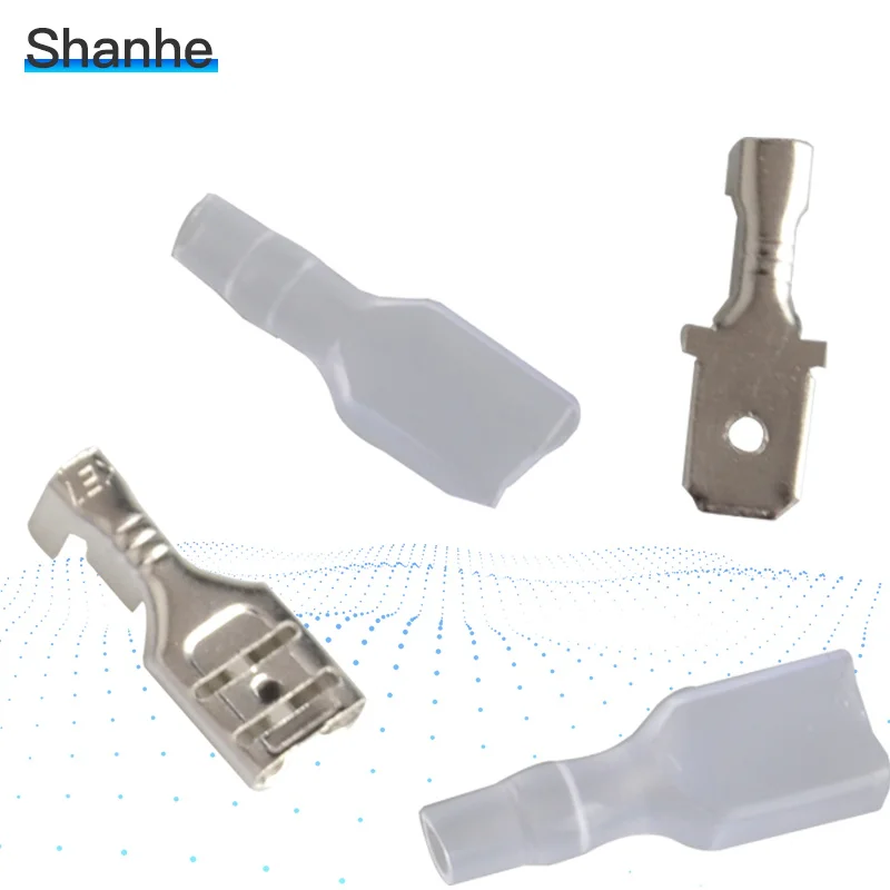 

200PCS 6.3mm Crimp Terminal 50 Female Spade Connector + 50 Male Spade Connector+ 100 Case