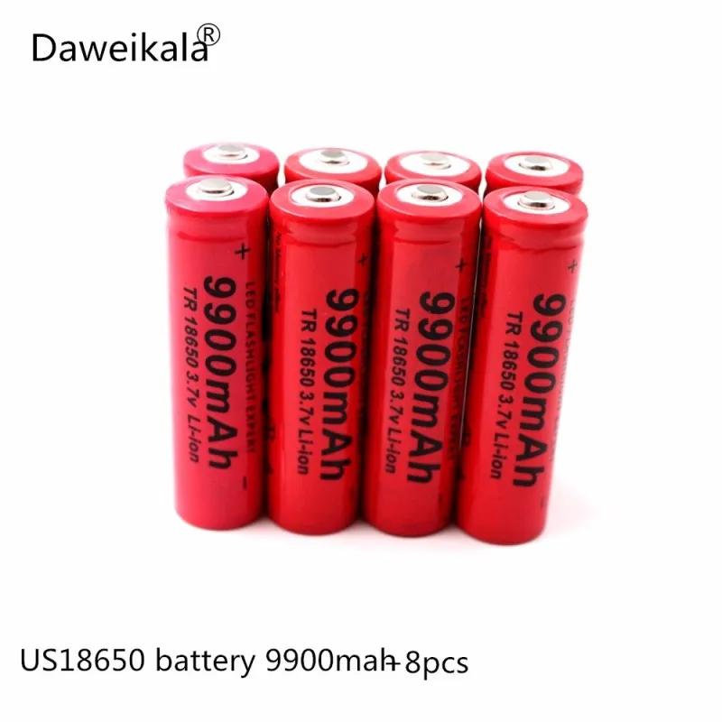 

2018Daweikala Brand New 18650 battery 3.7V 9900mAh rechargeable li-ion battery for Led flashlight Torch cell Flashlight battery