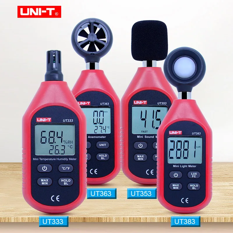 

UNI-T UT333 Mini Digital thermohygrometer ut353 mini Sound Meter UT363 Mini Anemometer UT383 illuminometer Mini Light Meter