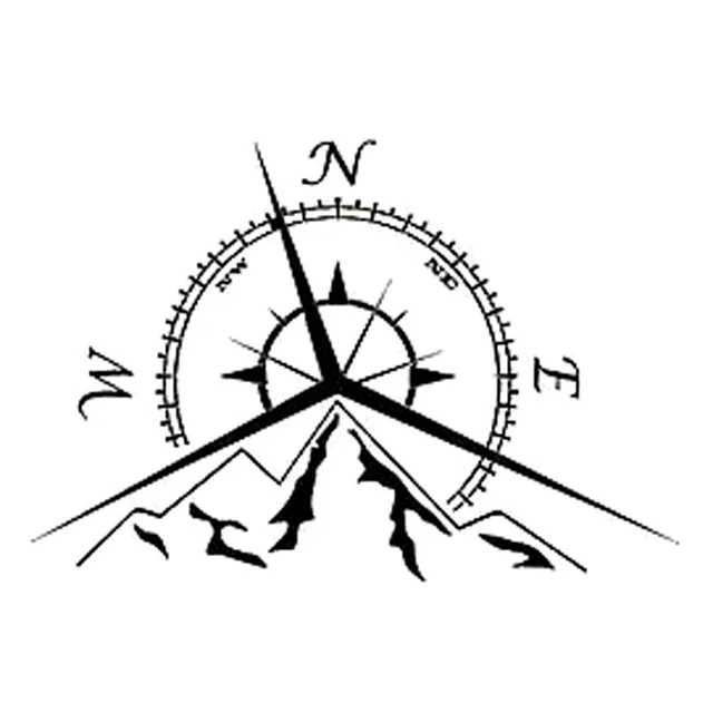 13 7cm 9 4cm nswe fashion mountains compass rose decal nautical