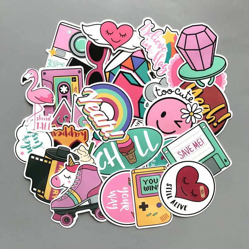 60pcs Pink Cartoon Cute Kawaii Graffiti PVC Sticker Girly Style Suitcase Travel Case Bicycle Motorcycle Stickers For Children 60pcs Pink Cartoon Cute Kawaii Graffiti PVC Sticker Girly Style Suitcase Travel Case Bicycle Motorcycle Stickers For Children