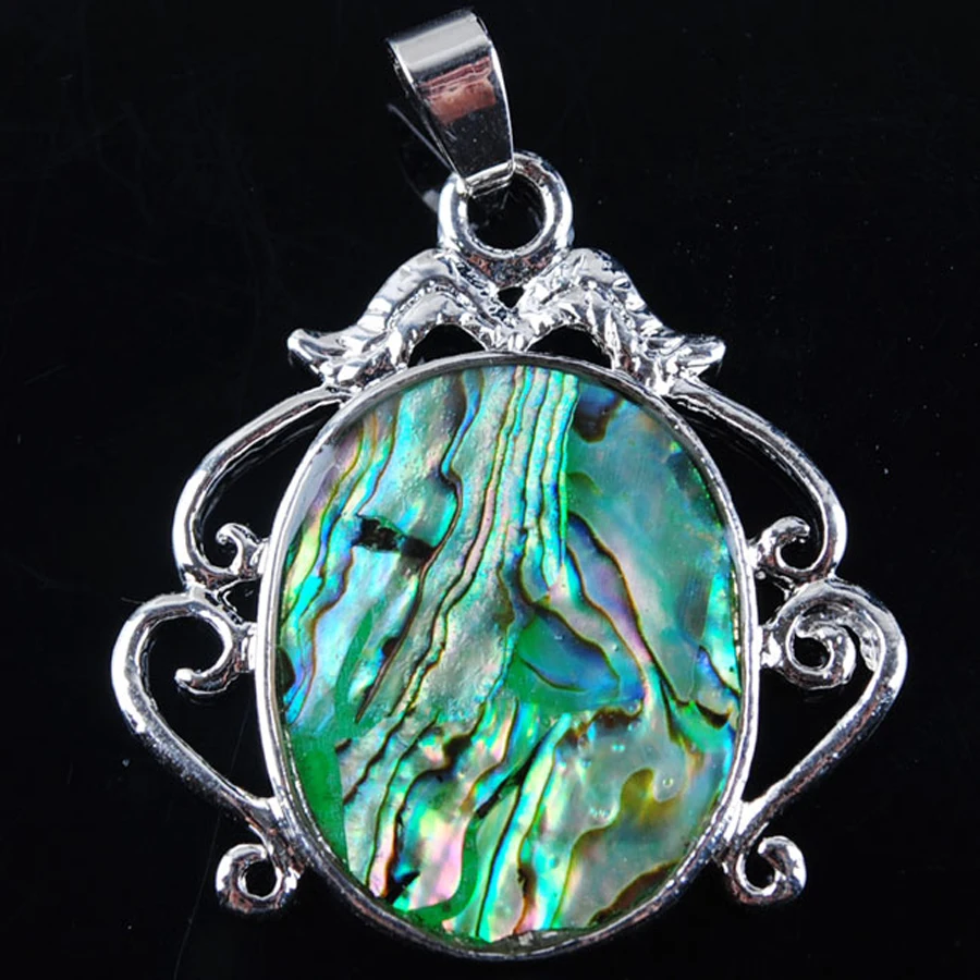 

Free shipping New Zelanian Abalone Shell Pearl Green Gem Bead Pendant Jewelry TN781