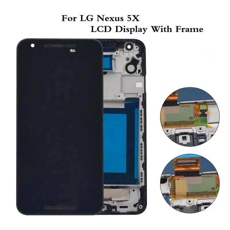 Скидка Оригинальный Для LG nexus 5X ЖК дисплей H790 H791 H798 ЖК сенсорный экран дигитайзер сборка Рамка для LG 5X ЖК замена