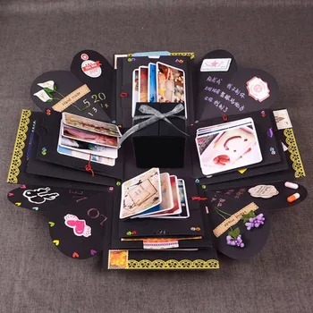 

Creative Explosion Box Scrapbooking DIY Photo Album Box for Wedding Proposal Engagement Birthday Valentine's Day Gift Creative