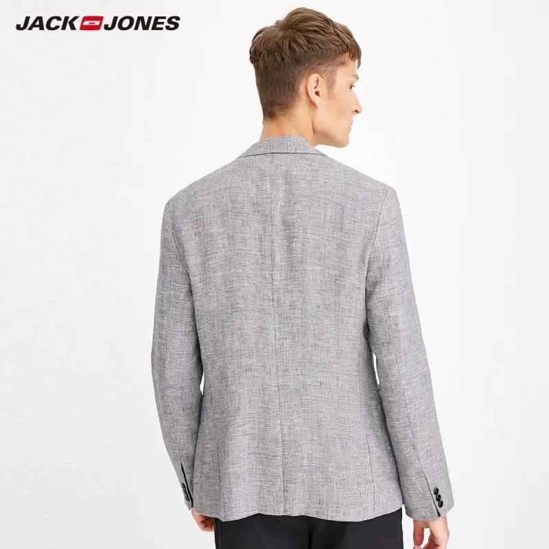 JackJones Мужской приталенный льняной бизнес-Повседневный Блейзер E | 218208506