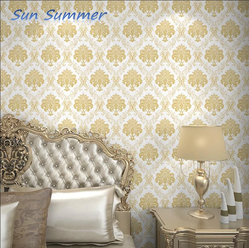 European PVC self adhesive wallpaper Self prime wallpaper bedroom TV