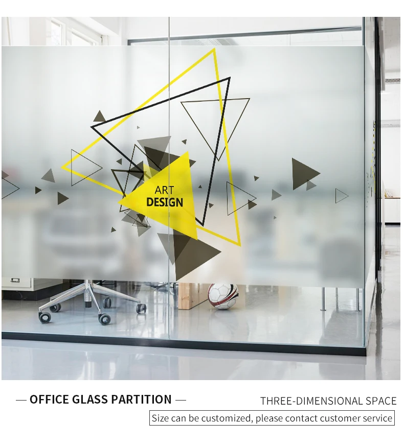 Трехмерное регулировочное очки для офиса паста в виде геометрических фигур компании деловое украшение оконное стекло стикер пленка «замороженное стекло»