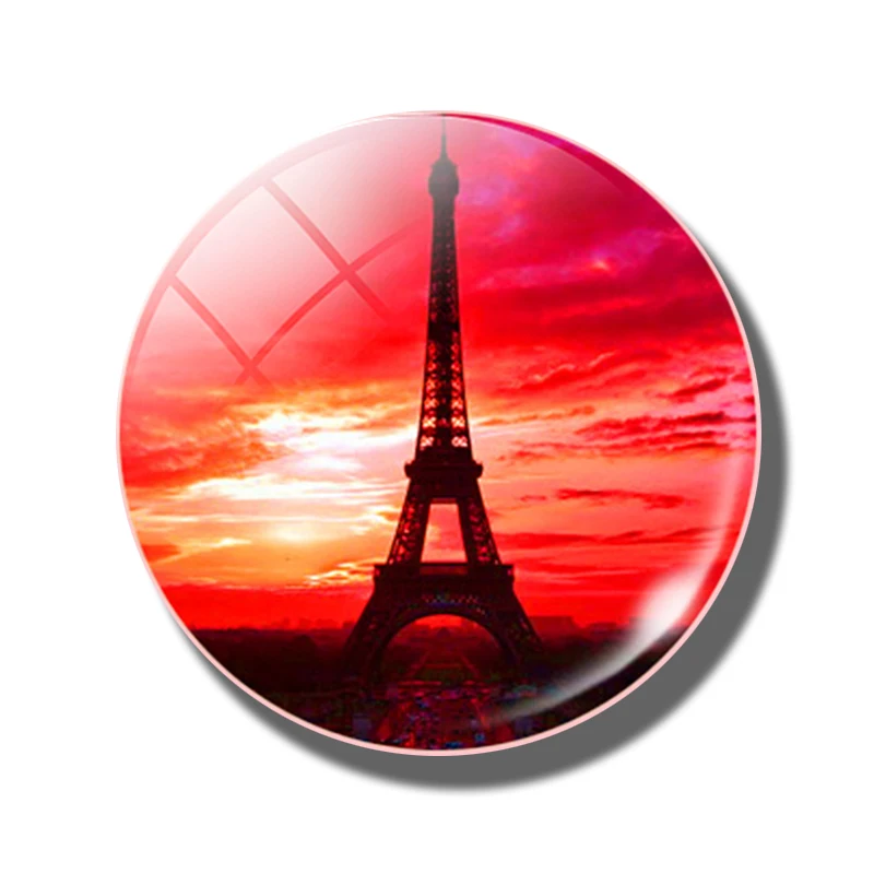 Любовь в Париже 30 мм магнит на холодильник сувенир Эйфелева башня фейерверк светильник стеклянный купол магнитные наклейки на холодильник домашний декор - Цвет: PACK OF 1