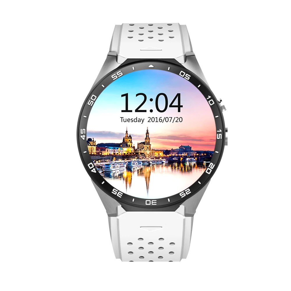 Smartch лучшие продажи KW88 Смарт часы Android 5 1 MTK6580 процессор 39 дюймов 3g Wifi умные для samsung