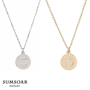 

316L Stainless Steel Letter D Pendant Necklace Set for Mother's Day Gift 10pcs/lot Somsoar Jewelry