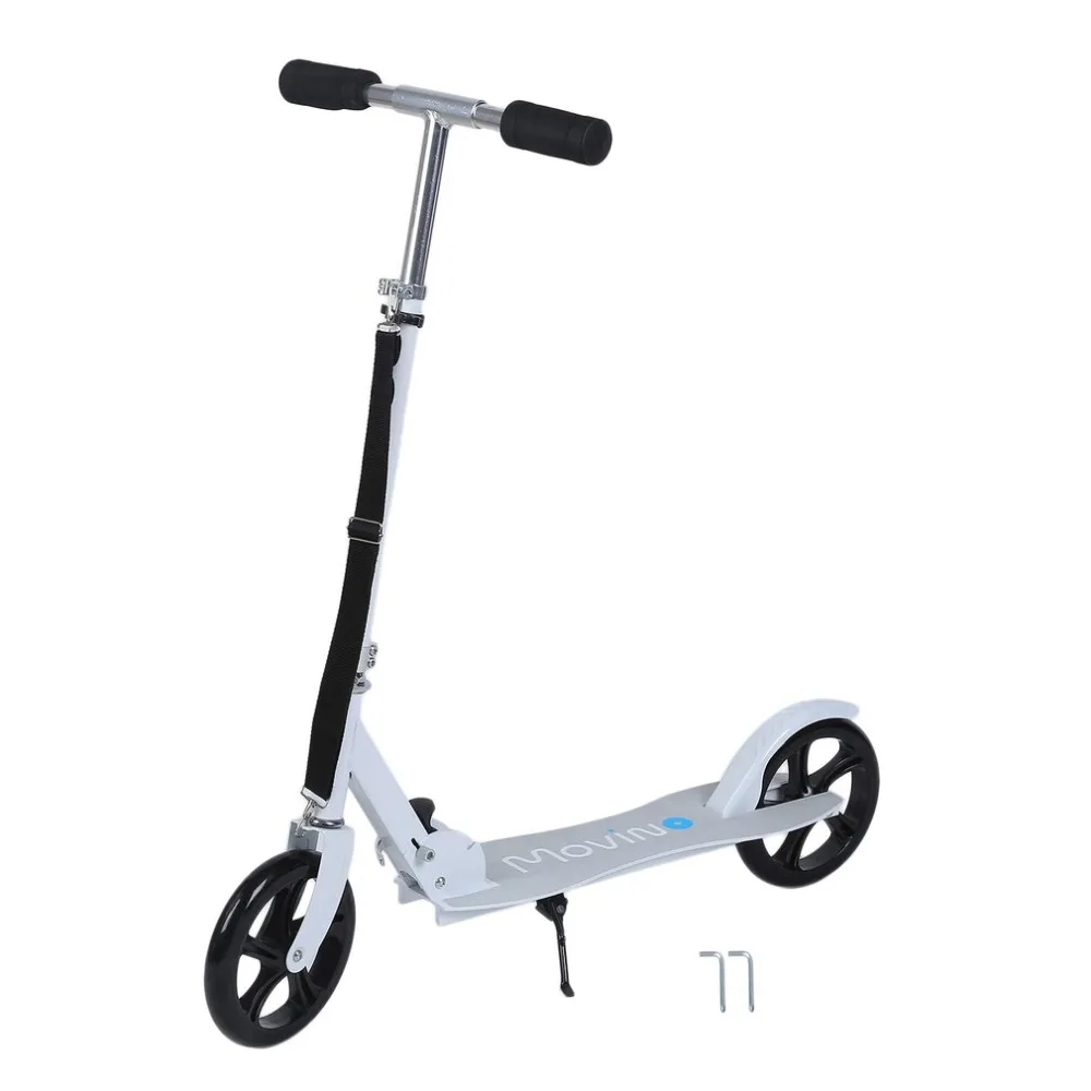 Складывая два колеса ножной скутер Регулируемый 90-105 см Высота взрослый самокат Портативный велосипед тихий городской кампус транспорт