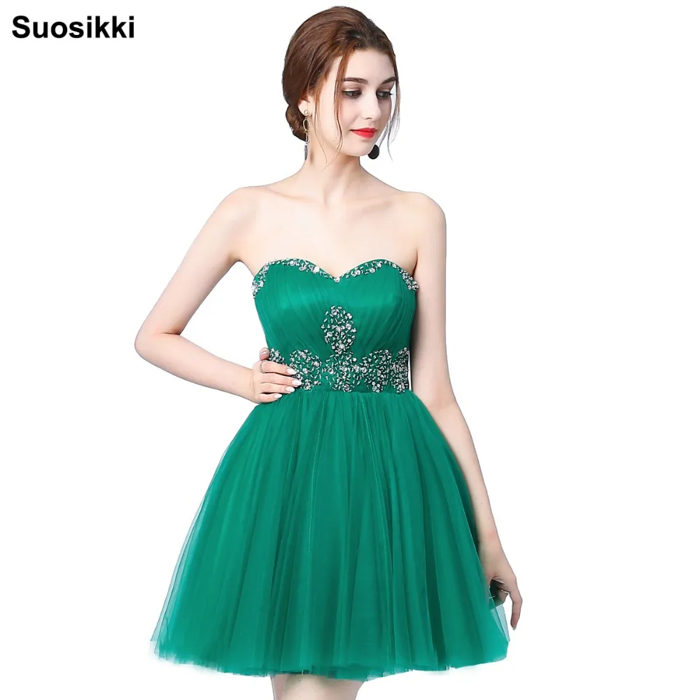 Suosikki New Formal Evening Dress v neck Tea length Lace Evening Prom