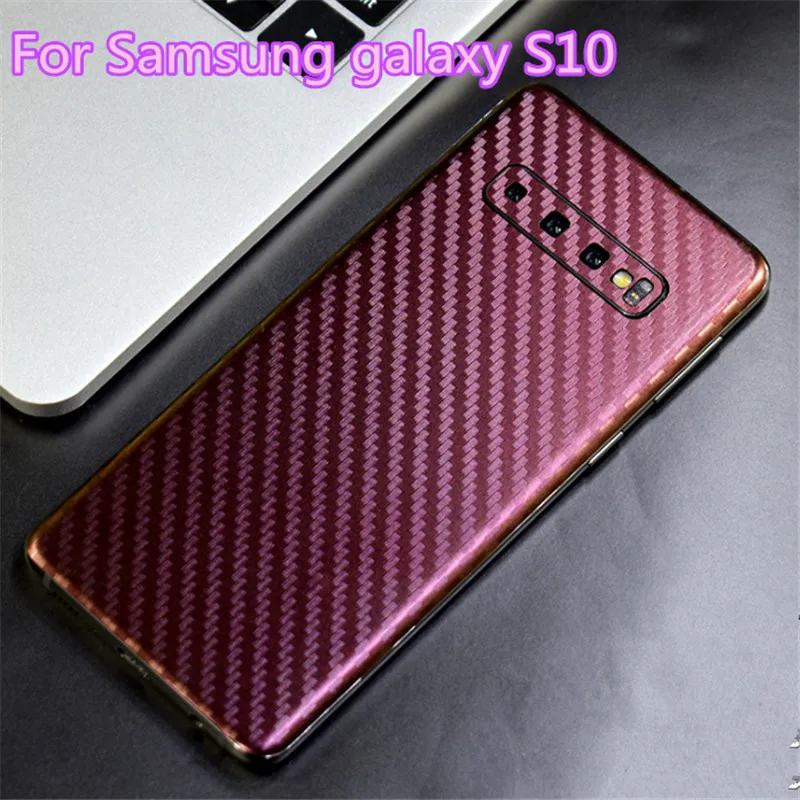 

Shading Color 3D Carbon Fiber Phone Back Cover Film for Samsung S10plus S10E Wrapped Skin Phone Sticker Frosted Color Film