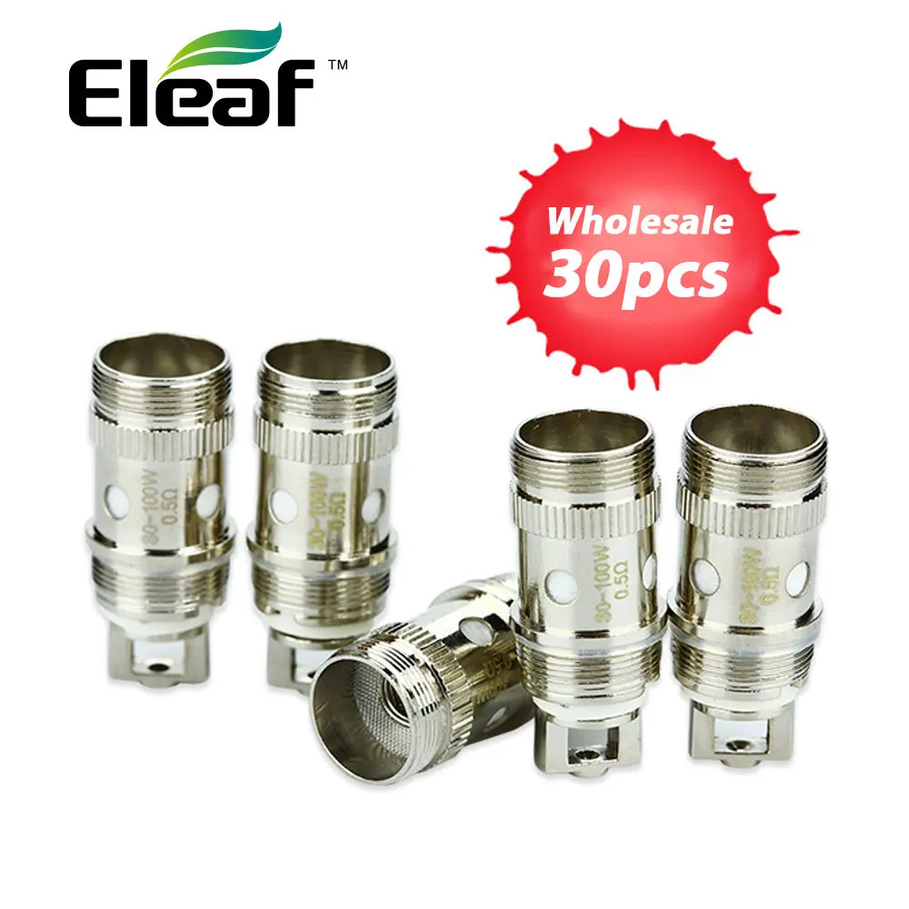 100% оригинальные 30 шт. Eleaf электронный распылитель глава 0.3ohm/0.5ohm EC катушки для IJust 2/Melo 2/Melo 3/Melo 3 мини/Lemo 3 бак распылитель