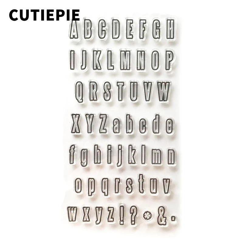 

A to Z Letters Transparent Clear Stamps for Scrapbooking DIY Silicone Seal Photo Album Embossing Folder Stamp Sheet Supplies