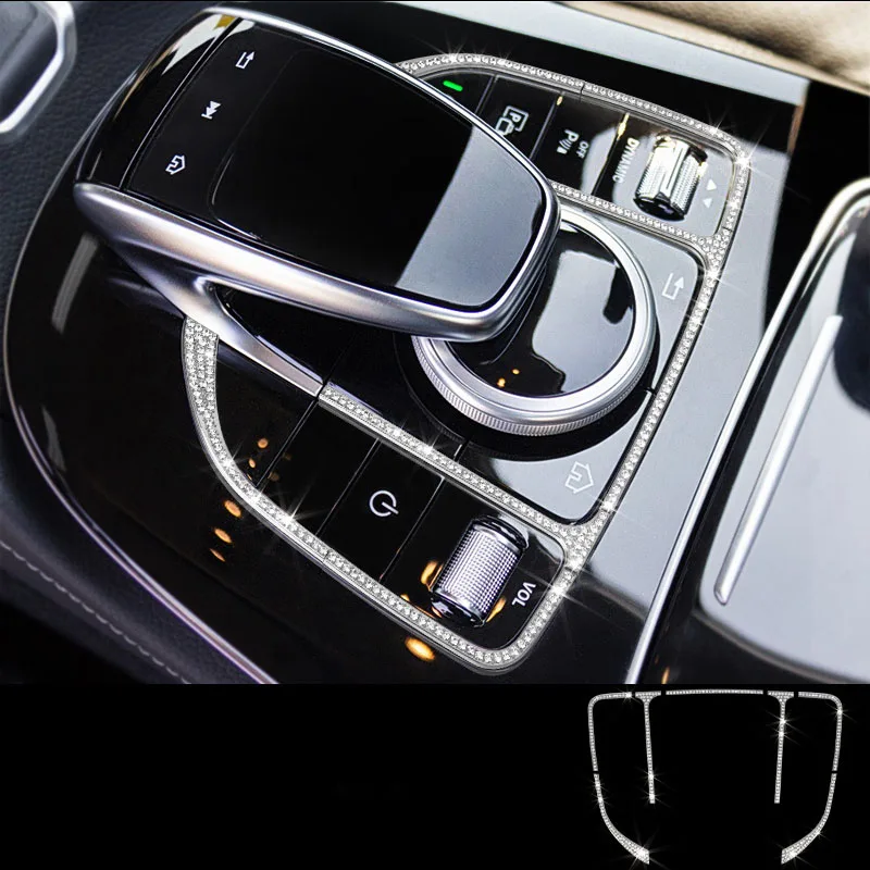 

7x Diamond Style Gear Shift Frame Cover Trim For Mercedes-Benz GLC Class X205 16-17 & C Class W205 15-17 & E Class W213 2017