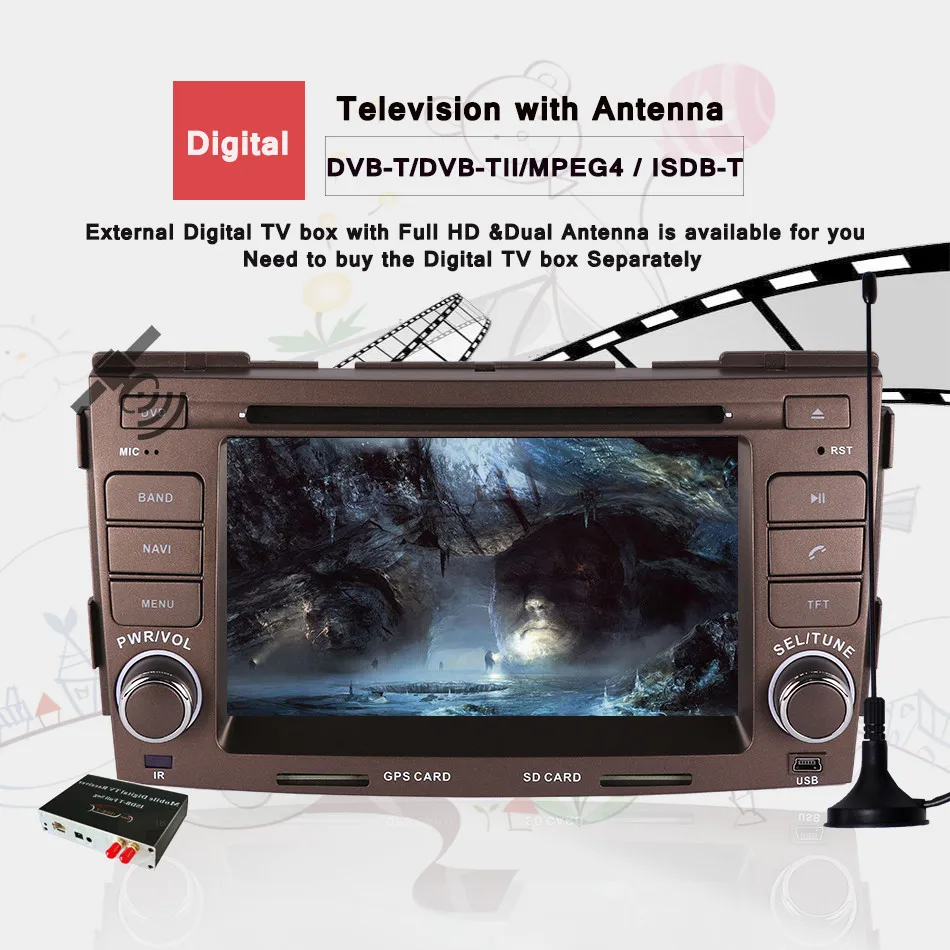 Автомобильный DVD радиоприемник HD 4 Гб ОЗУ 64 ПЗУ Восьмиядерный процессор android 10 0
