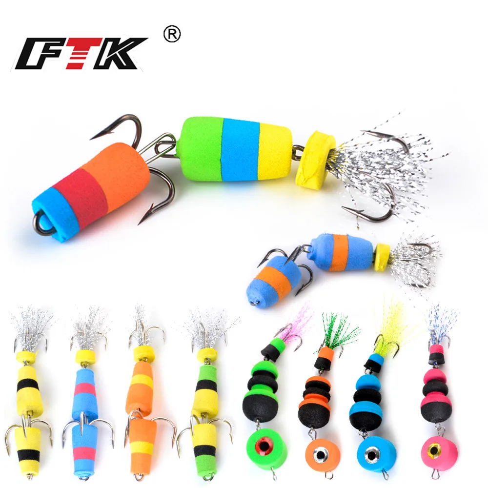 

4pcs Mandul Fishing Lure Popper lures Wobblers with 1pc of Swivel&Sinker Insect baits for Bass Pike Trout Fishing Accessories